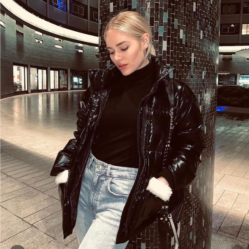 Jocelyn Shiny Black Ski Jacket